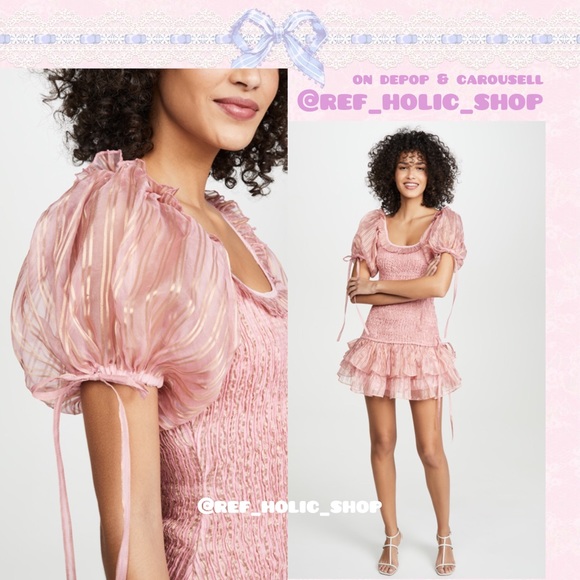 LoveShackFancy Violet Mini Dress in Gilded Pink - Picture 4 of 10